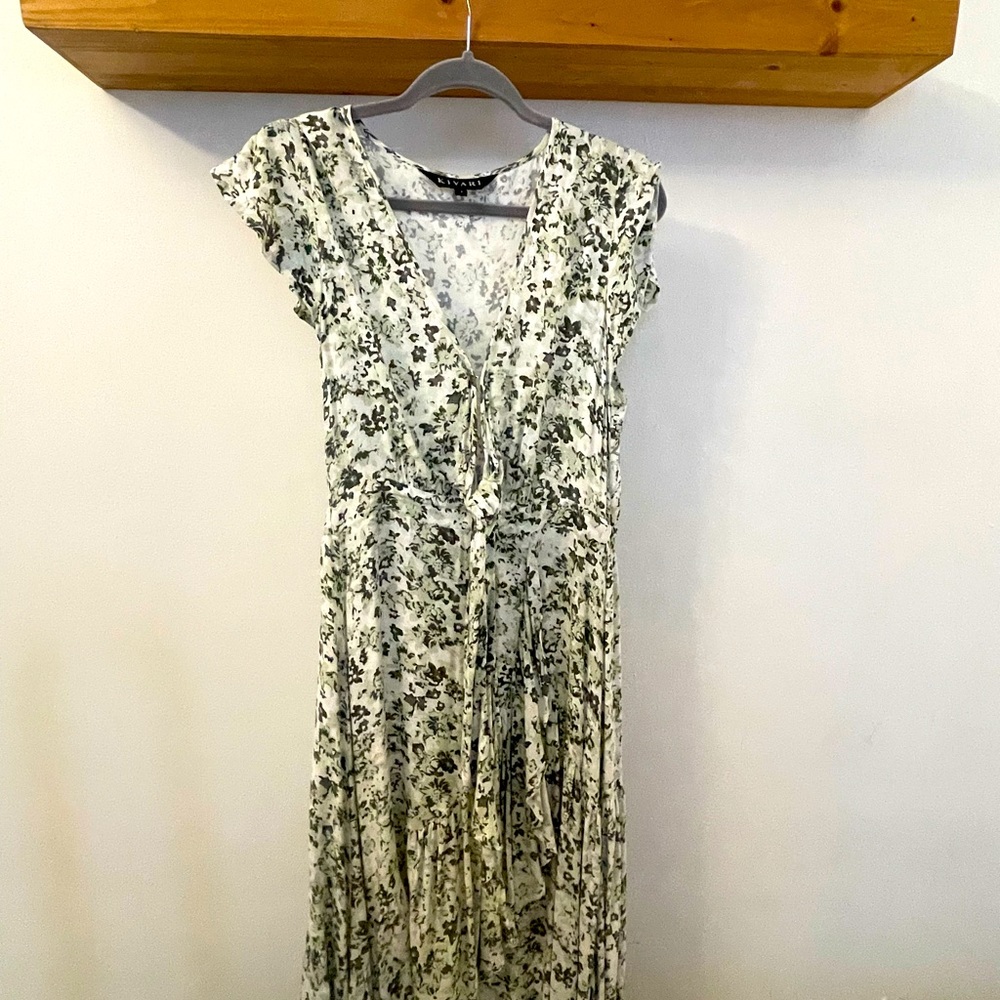 Kivari high low green floral dress